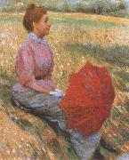 Federico zandomeneghi Lady in a Meadow oil on canvas